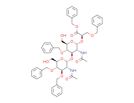 2-N-acetyl-3,4-di-O-benzyl-α-D-glucosaminopyranosyl-(1→3)-2-N-acetyl-4-O-benzyl-α-D-glucosaminopyranosyl-(1→2)-benzyl (2R)-3-benzyloxypropanoate