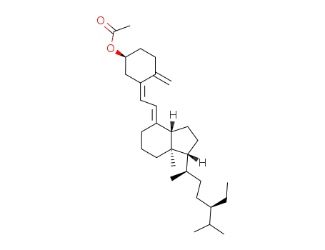 Acetic acid (S)-3-[2-[(1R,3aS,7aR)-1-((1R,4R)-4-ethyl-1,5-dimethyl-hexyl)-7a-methyl-octahydro-inden-(4E)-ylidene]-eth-(Z)-ylidene]-4-methylene-cyclohexyl ester