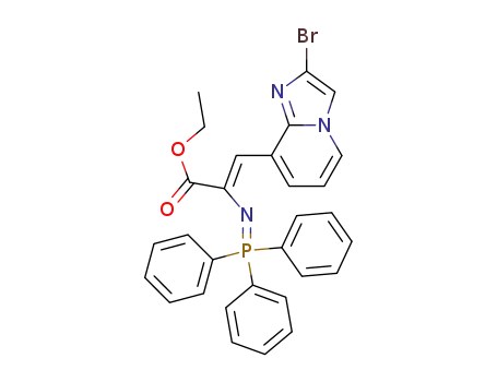 Molecular Structure of 372147-62-1 ((Z)-ethyl-α-[(triphenylphosphoranylidene)amino]-β-(2-bromoimidazo[1,2-a]pyridin-8-yl)propenoate)