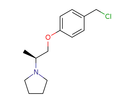 Molecular Structure of 869006-43-9 (1-[(S)-2-(4-Chloromethyl-phenoxy)-1-methyl-ethyl]-pyrrolidine)