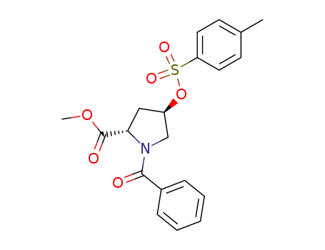 Molecular Structure of 31560-21-1 ((2S,4R)-Methyl 1-benzoyl-4-(tosylo×y)pyrrolidine-2-carbo×ylate)