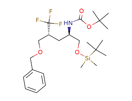 Carbamic acid,
[(1R,3R)-1-[[[(1,1-dimethylethyl)dimethylsilyl]oxy]methyl]-4,4,4-trifluoro-3
-[(phenylmethoxy)methyl]butyl]-, 1,1-dimethylethyl ester