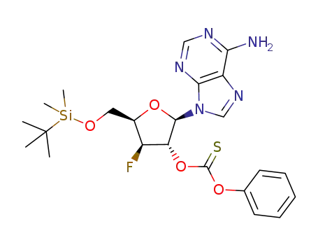 9-[5-O-(tert-butyldimethylsilyl)-3-deoxy-3-fluoro-2-O-(phenoxythiocarbonyl)-β-D-xylofuranosyl]adenine