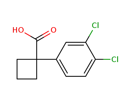 Molecular Structure of 84485-58-5 (1-(3,4-DICHLOROPHENYL)CYCLOBUTANECARBOXYLIC ACID)