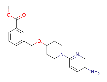 Molecular Structure of 1227935-26-3 (methyl 3-((1-(5-aminopyridin-2-yl)piperidin-4-yloxy)methyl)benzoate)
