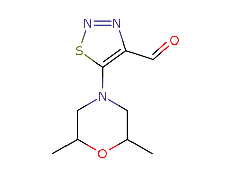 Molecular Structure of 370590-46-8 (1,2,3-Thiadiazole-4-carboxaldehyde, 5-(2,6-dimethyl-4-morpholinyl)-)