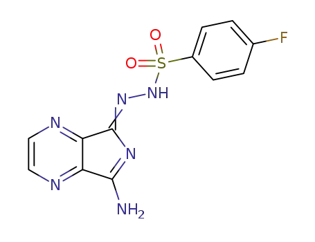 Molecular Structure of 1571911-36-8 (N′-(7-amino-5H-pyrrolo[3,4-b]pyrazin-5-ylidene)-4-fluorobenzenesulfonylhydrazide)