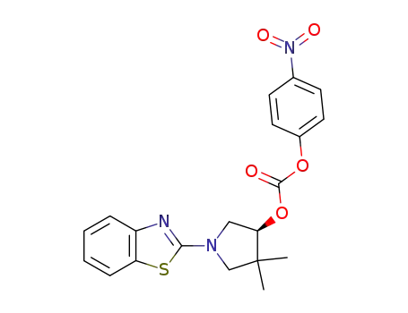Molecular Structure of 511268-39-6 (Carbonic acid, (3S)-1-(2-benzothiazolyl)-4,4-dimethyl-3-pyrrolidinyl
4-nitrophenyl ester)