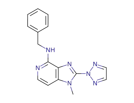 Molecular Structure of 496955-69-2 (1H-Imidazo[4,5-c]pyridin-4-amine,
1-methyl-N-(phenylmethyl)-2-(2H-1,2,3-triazol-2-yl)-)
