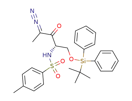 Benzenesulfonamide,
N-[(1S)-3-diazo-1-[[[(1,1-dimethylethyl)diphenylsilyl]oxy]methyl]-2-oxobut
yl]-4-methyl-
