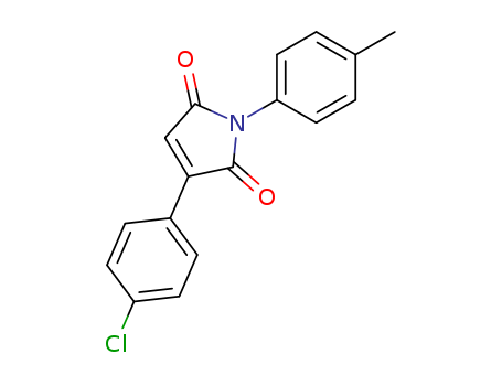 Molecular Structure of 15093-87-5 (1H-Pyrrole-2,5-dione, 3-(4-chlorophenyl)-1-(4-methylphenyl)-)