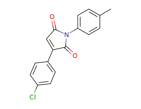 Molecular Structure of 15093-87-5 (1H-Pyrrole-2,5-dione, 3-(4-chlorophenyl)-1-(4-methylphenyl)-)