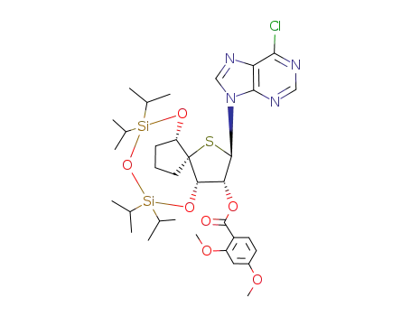 2,4-Dimethoxy-benzoic acid (1R,3R,4R,5S,11S)-3-(6-chloro-purin-9-yl)-7,7,9,9-tetraisopropyl-6,8,10-trioxa-2-thia-7,9-disila-tricyclo[9.3.0.0<sup>1,5</sup>]tetradec-4-yl ester