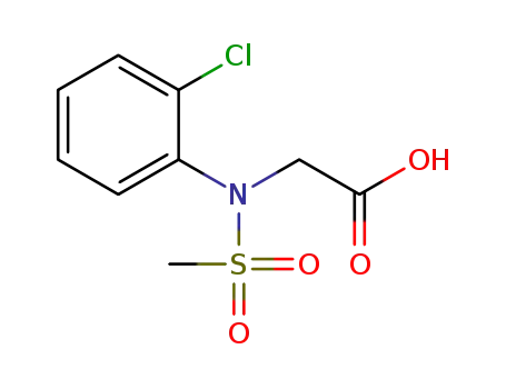 Molecular Structure of 392313-43-8 (N-(2-CHLOROPHENYL)-N-(METHYLSULFONYL)GLYCINE)