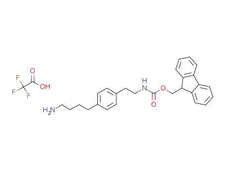 9H-9-Fluorenylmethyl N-{2-[4-(4-aminobutyl)phenyl]ethyl} carbamate TFA salt