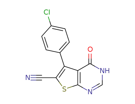 5-(4-chlorophenyl)-3,4-dihydro-4-oxothieno[2,3-d]pyrimidine-6-carbonitrile