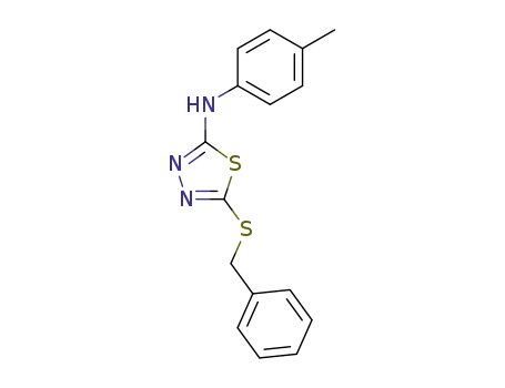 Molecular Structure of 14731-49-8 (1,3,4-Thiadiazol-2-amine, N-(4-methylphenyl)-5-[(phenylmethyl)thio]-)