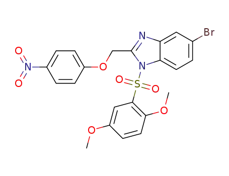 Molecular Structure of 1452579-64-4 (5-bromo-1-[(2,5-dimethoxyphenyl)sulfonyl]-2-[(4-nitrophenoxy)methyl]-1H-benzimidazole)