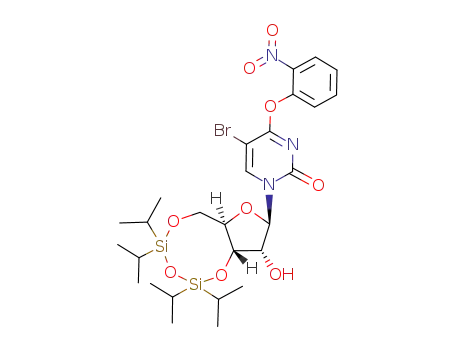 Uridine,
5-bromo-4-O-(2-nitrophenyl)-3',5'-O-[1,1,3,3-tetrakis(1-methylethyl)-1,3-
disiloxanediyl]-