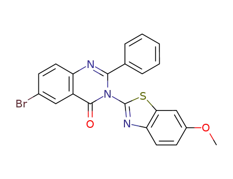 Molecular Structure of 879556-38-4 (4(3H)-Quinazolinone,
6-bromo-3-(6-methoxy-2-benzothiazolyl)-2-phenyl-)