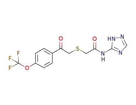 2-((2-oxo-2-(4-(trifluoromethoxy)phenyl)ethyl)thio)-N-(4H-1,2,4-triazol-3-yl)acetamide