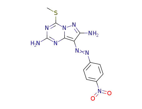 4-methylsulfanyl-8-(4-nitro-phenylazo)-pyrazolo[1,5-<i>a</i>][1,3,5]triazine-2,7-diamine