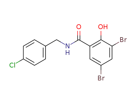 Molecular Structure of 20907-42-0 (3,5-dibromo-N-(4-chlorobenzyl)-2-hydroxybenzamide)