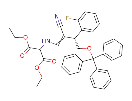 2-fluoro-α-[[[bis(ethoxycarbonyl)methyl]amino]methylidenyl]-β-(R)-[(triphenylmethoxy)methyl]benzenepropionitrile