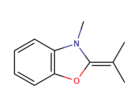 Molecular Structure of 143268-59-1 (Benzoxazole, 2,3-dihydro-3-methyl-2-(1-methylethylidene)- (9CI))