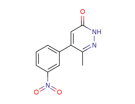 Molecular Structure of 185557-16-8 (3(2H)-Pyridazinone, 6-methyl-5-(3-nitrophenyl)-)