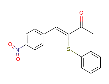 Molecular Structure of 223921-79-7 (3-Buten-2-one, 4-(4-nitrophenyl)-3-(phenylthio)-, (3Z)-)