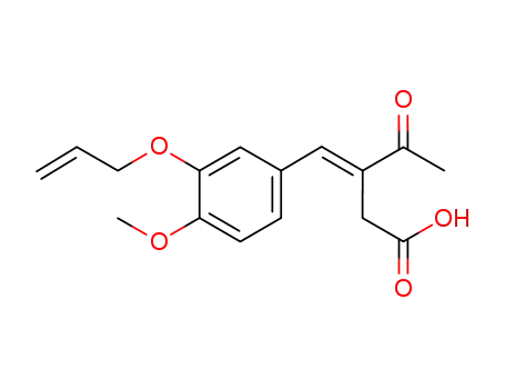 Molecular Structure of 847144-91-6 (Pentanoic acid,
3-[[4-methoxy-3-(2-propenyloxy)phenyl]methylene]-4-oxo-, (3E)-)