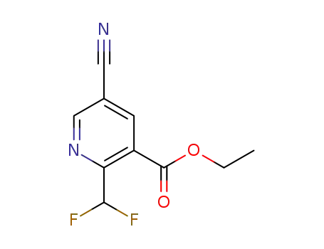 Molecular Structure of 1415089-65-4 (ethyl 5-cyano-2-(difluoromethyl)nicotinate)