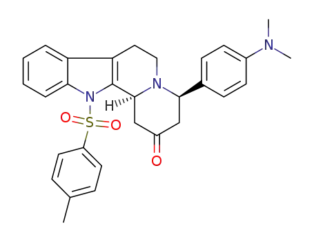 Molecular Structure of 1421697-19-9 ((4R,12bS)-4-(4-(dimethylamino)phenyl)-12-tosyl-1,3,4,6,7,12b-hexahydroindolo[2,3-a]quinolizin-2(12H)-one)