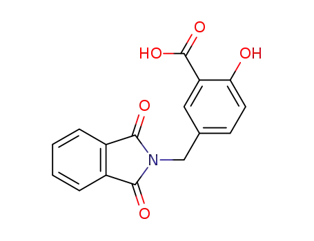 Molecular Structure of 153025-43-5 (Benzoic acid,
5-[(1,3-dihydro-1,3-dioxo-2H-isoindol-2-yl)methyl]-2-hydroxy-)