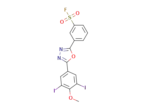 3-(5-(3,5-diiodo-4-methoxyphenyl)-1,3,4-oxadiazol-2-yl)benzene-1-sulfonyl fluoride