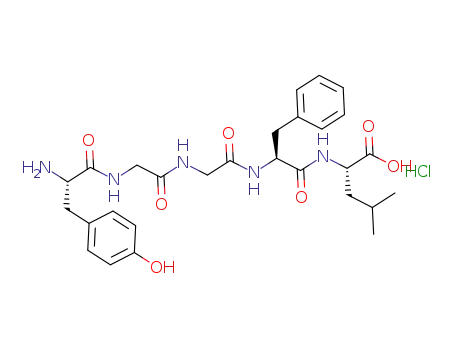 Molecular Structure of 63986-20-9 (L-Leucine, N-[N-[N-(N-L-tyrosylglycyl)glycyl]-L-phenylalanyl]-,
monohydrochloride)