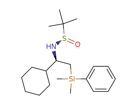 Molecular Structure of 849178-79-6 (2-Methyl-propane-2-sulfinic acid [(R)-1-cyclohexyl-2-(dimethyl-phenyl-silanyl)-ethyl]-amide)