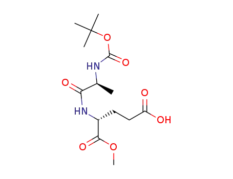 Molecular Structure of 79334-92-2 (D-Glutamic acid, N-[(1,1-dimethylethoxy)carbonyl]-L-alanyl-, 21-methyl
ester)