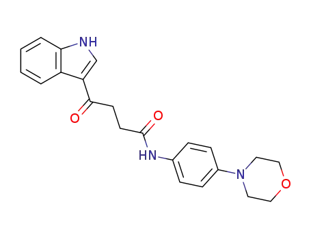 Molecular Structure of 1266346-03-5 (4-(1H-indol-3-yl)-N-(4-morpholinophenyl)-4-oxobutanamide)