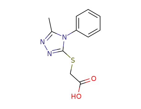 Molecular Structure of 200815-83-4 ((5-METHYL-4-PHENYL-4 H-[1,2,4]TRIAZOL-3-YLSULFANYL)-ACETIC ACID)