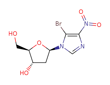Molecular Structure of 657408-23-6 (5-bromo-4-nitro-1-(2'-deoxy-β-D-ribofuranosyl)imidazole)