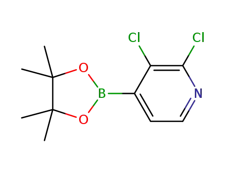 Molecular Structure of 1073353-78-2 (2,3-DICHLORO-4-(4,4,5,5-TETRAMETHYL-[1,3,2]-DIOXABOROLAN-2-YL)PYRIDINE)