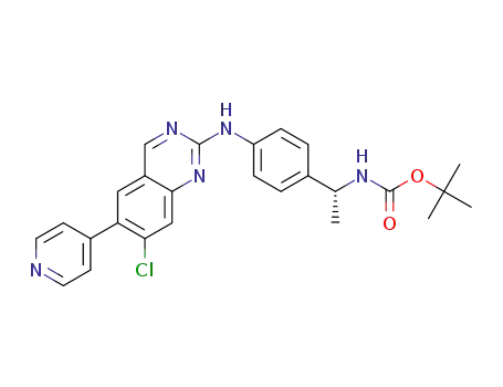 (R)-tert-butyl 1-(4-(7-chloro-6-(pyridin-4-yl)quinazolin-2-ylamino)phenyl)ethylcarbamate