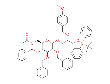 1-O-(tert-butyldiphenylsilyl)-2-O-(4-methoxybenzyl)-sn-glyceryl 2,3,4-tri-O-benzyl-6-O-acetyl-α-D-glucopyranoside