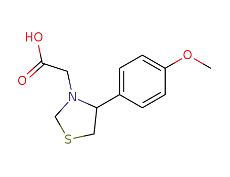 Molecular Structure of 821785-41-5 (3-Thiazolidineacetic acid, 4-(4-methoxyphenyl)-)