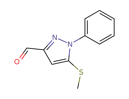 Molecular Structure of 871110-04-2 (3-FORMYL-5-METHYLTHIO-1-PHENYL-1H-PYRAZOLE)