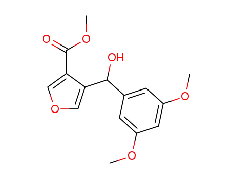 Molecular Structure of 1595194-65-2 (methyl 4-[(3,5-dimethoxyphenyl)(hydroxy)methyl]-3-furoate)