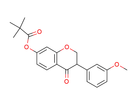 Molecular Structure of 738601-28-0 (Propanoic acid, 2,2-dimethyl-,
3,4-dihydro-3-(3-methoxyphenyl)-4-oxo-2H-1-benzopyran-7-yl ester)