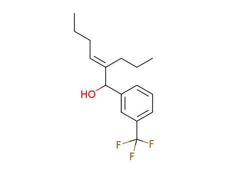 Molecular Structure of 1610372-07-0 ((E)-2-propyl-1-(3-trifluoromethylphenyl)-2-hexen-1-ol)